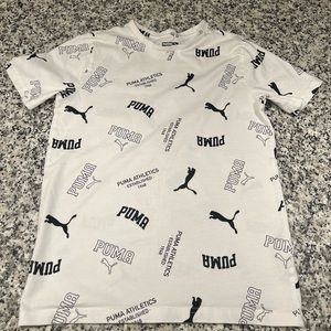 2 Kids short sleeve Puma Shirts Size 10-12, White, Grey,& Black